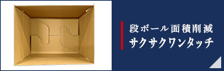 段ボール面積を削減「サクサクワンタッチ」(特許取得済)